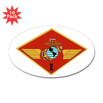 1MAW - M01 - 01 - 1st Marine Aircraft Wing with Text - Sticker (Oval 10 pk) - Click Image to Close